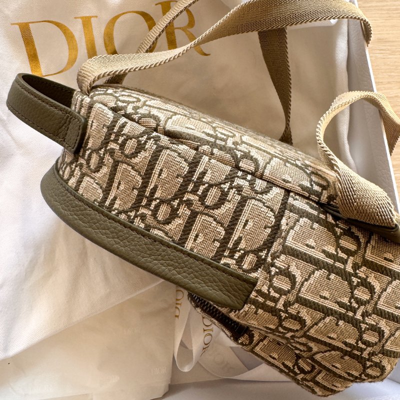 Dior 迷你茶色提花帆布拉鍊後背包 99新超稀缺海外限定 Dior Kids Rider Backpack Mini-3