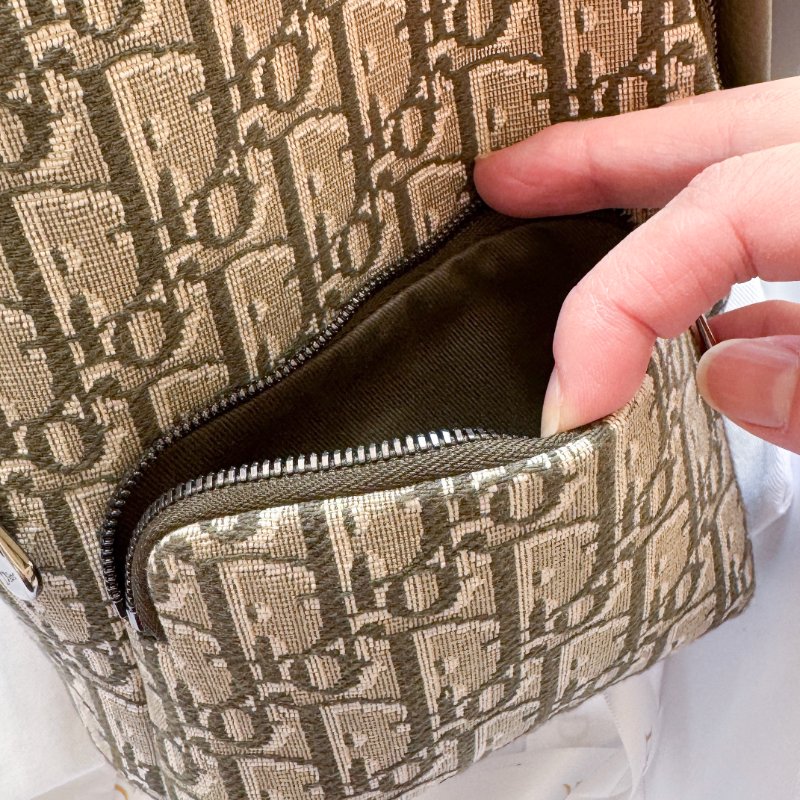 Dior 迷你茶色提花帆布拉鍊後背包 99新超稀缺海外限定 Dior Kids Rider Backpack Mini-12