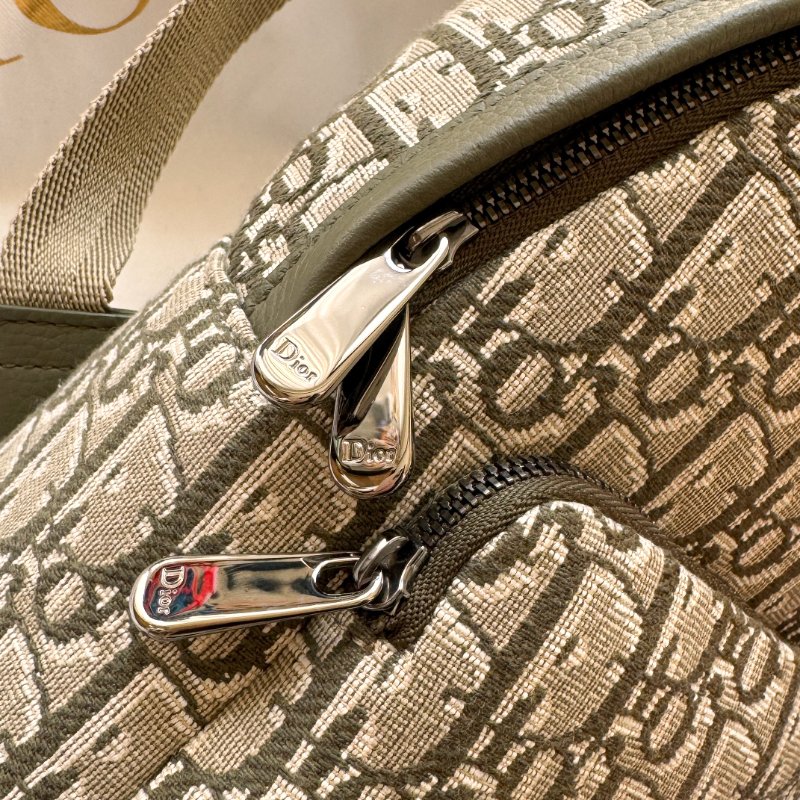 Dior 迷你茶色提花帆布拉鍊後背包 99新超稀缺海外限定 Dior Kids Rider Backpack Mini-16