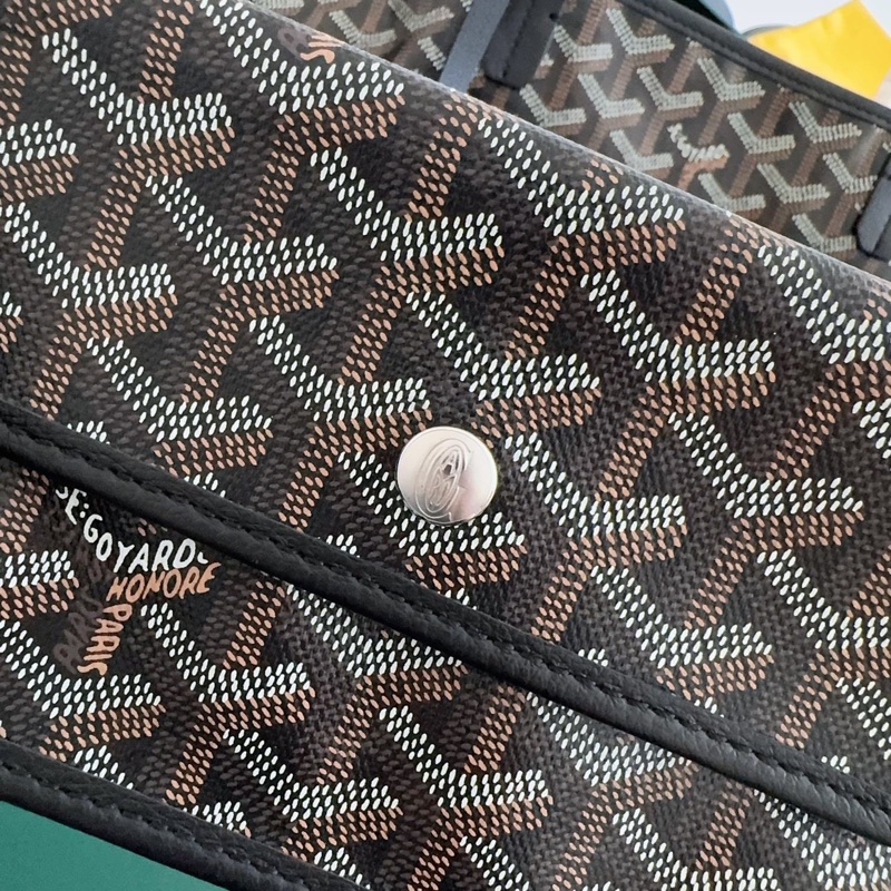 【全新閒置品】GoyardSaintLouis 黑色老花子母購物袋托特包 小號(中號)tote-7