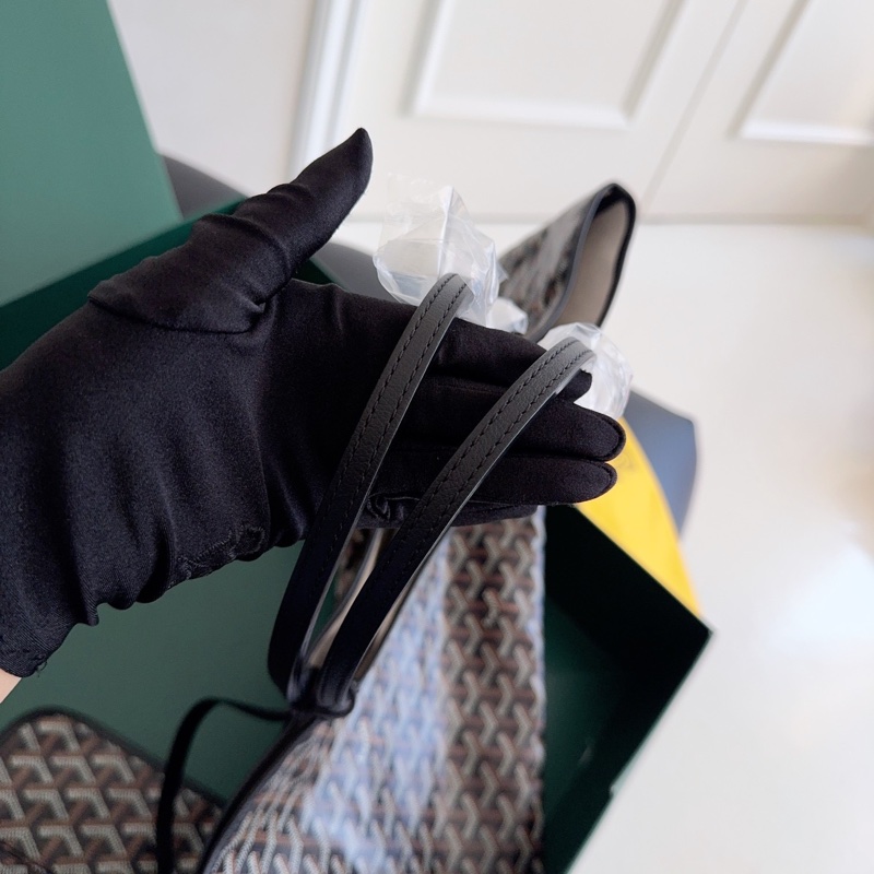 【全新閒置品】GoyardSaintLouis 黑色老花子母購物袋托特包 小號(中號)tote-8