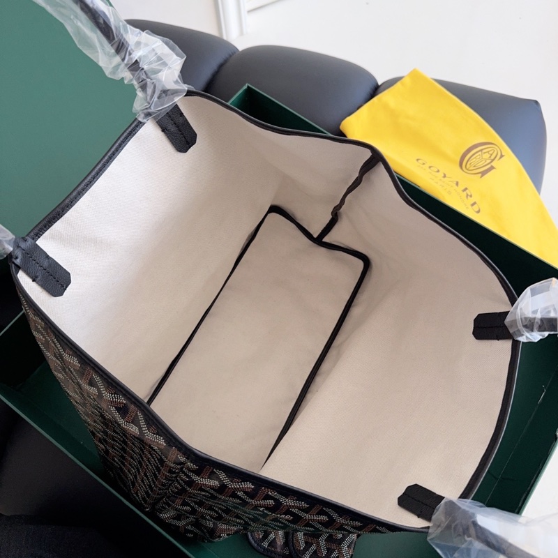 【全新閒置品】GoyardSaintLouis 黑色老花子母購物袋托特包 小號(中號)tote-9
