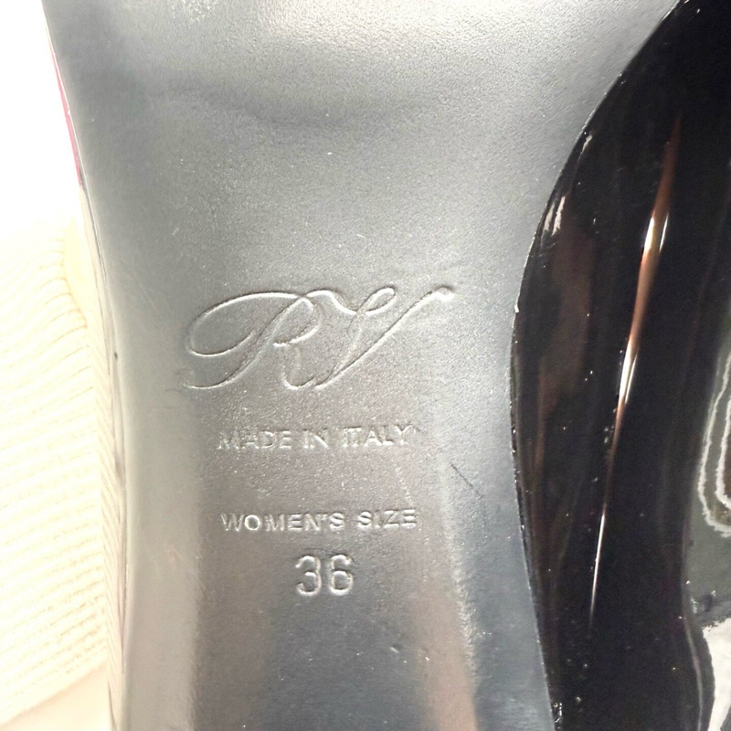 99新Roger Vivier 華倫天奴 rv/黑色方扣高跟鞋/36碼/ 無附件-6