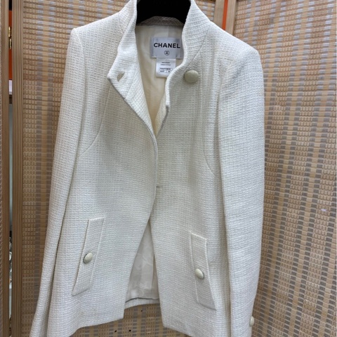 Chanel香奈兒 乳白色立領長袖外套 周迅同款 34碼
