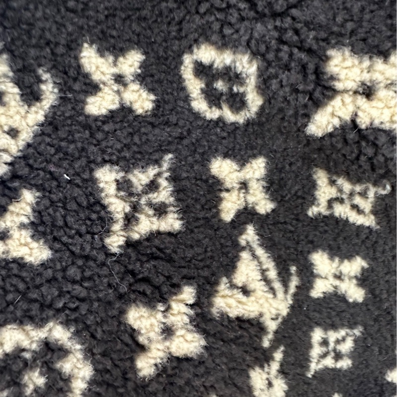 Louis Vuitton lv新款老花滿印logo泰迪羊羔絨拉鍊連帽外套 38碼 99新-2
