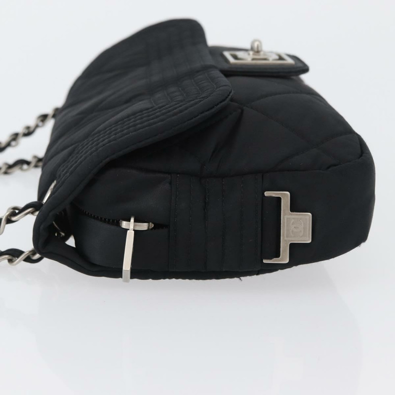 【日本直送】香奈兒運動系列絎縫鏈條包 尼龍材質 黑色 銀色 CC 標誌 正品 173007SAV-3