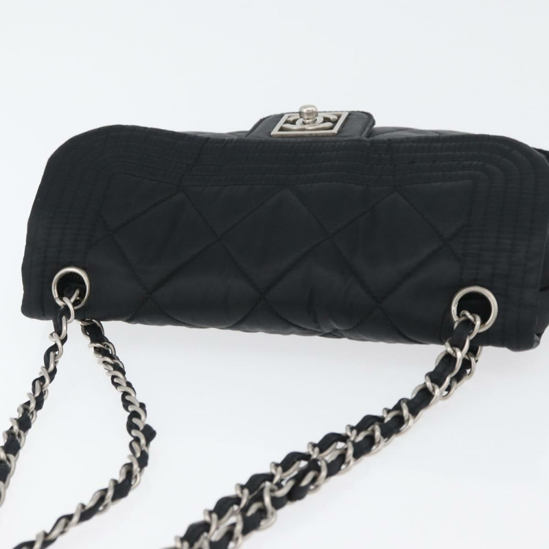 【日本直送】香奈兒運動系列絎縫鏈條包 尼龍材質 黑色 銀色 CC 標誌 正品 173007SAV-5