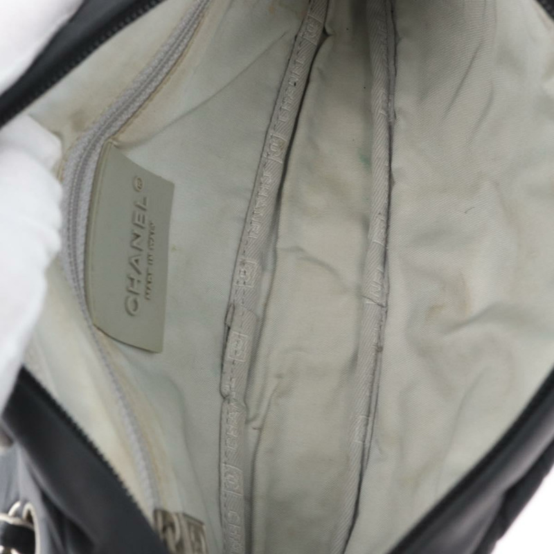 【日本直送】香奈兒運動系列絎縫鏈條包 尼龍材質 黑色 銀色 CC 標誌 正品 173007SAV-9