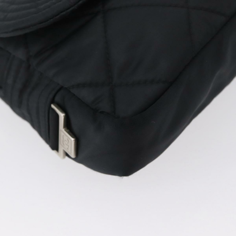 【日本直送】香奈兒運動系列絎縫鏈條包 尼龍材質 黑色 銀色 CC 標誌 正品 173007SAV-14