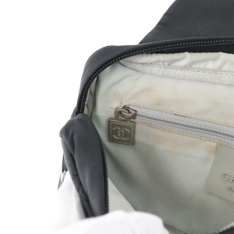 【日本直送】香奈兒運動系列絎縫鏈條包 尼龍材質 黑色 銀色 CC 標誌 正品 173007SAV-25