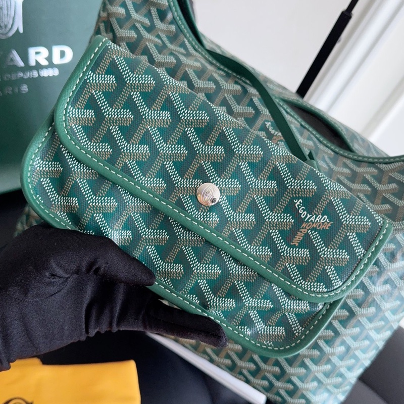 【全新閒置品】goyard 綠色老花hobo單肩包 子母袋-3