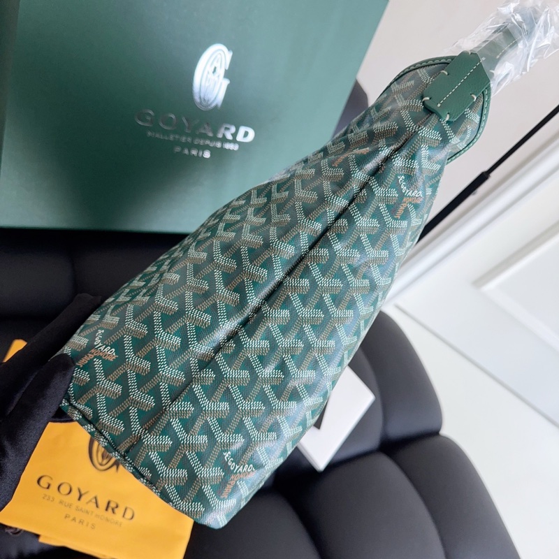 【全新閒置品】goyard 綠色老花hobo單肩包 子母袋-4