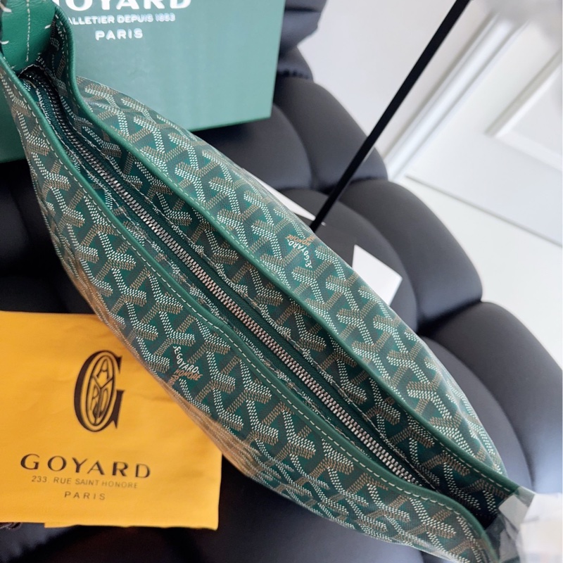 【全新閒置品】goyard 綠色老花hobo單肩包 子母袋-7