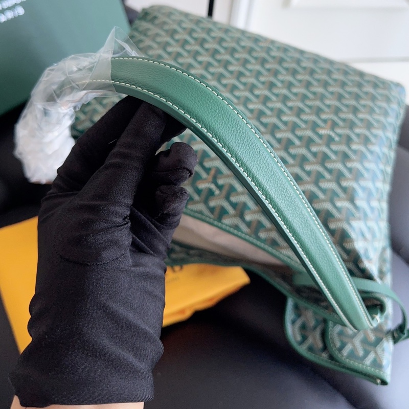 【全新閒置品】goyard 綠色老花hobo單肩包 子母袋-8