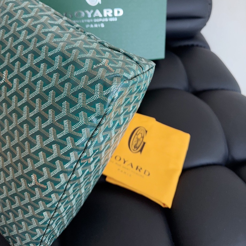【全新閒置品】goyard 綠色老花hobo單肩包 子母袋-10
