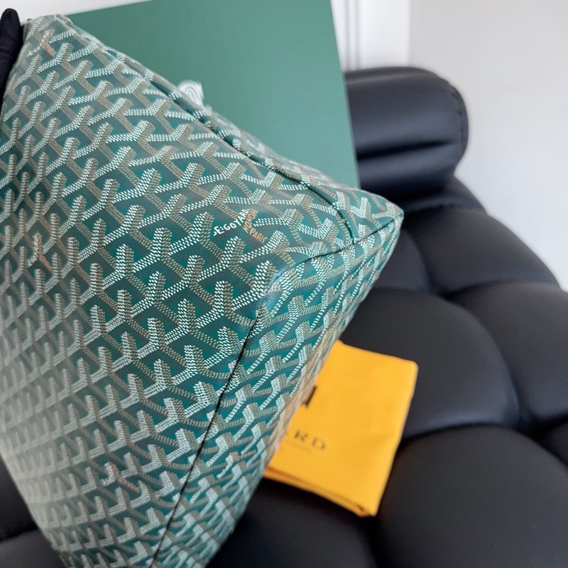 【全新閒置品】goyard 綠色老花hobo單肩包 子母袋-11