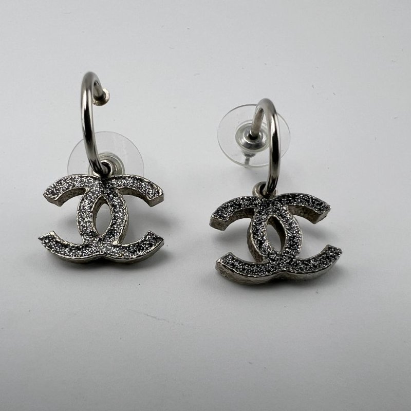 Chanel 雙 C 滿鑽耳鉤耳環-5