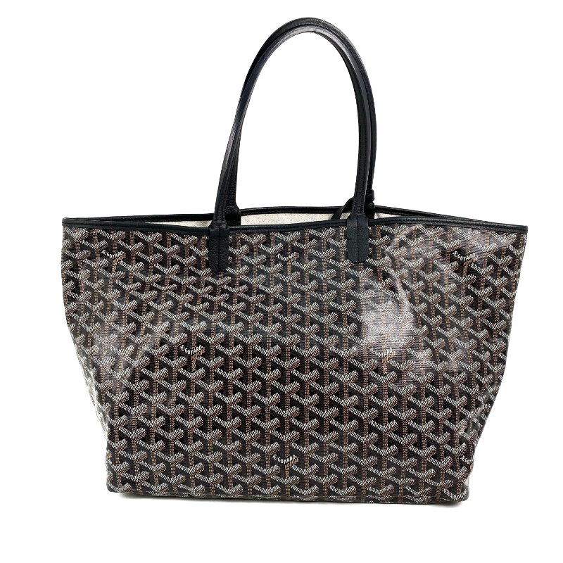 △ Goyard 高雅德 Black Coated Canvas Saint Louis PM Tote Bag 黑色塗層帆布托特袋 - 267003842-2
