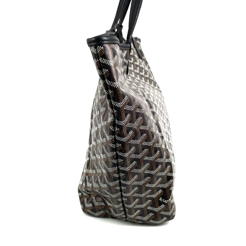 △ Goyard 高雅德 Black Coated Canvas Saint Louis PM Tote Bag 黑色塗層帆布托特袋 - 267003842-3