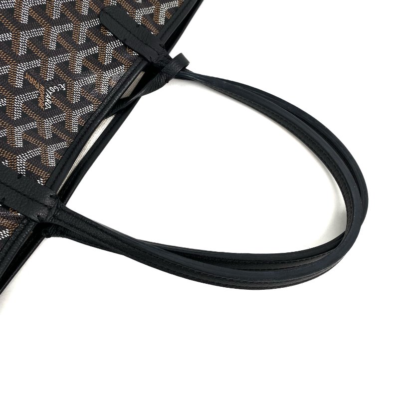 △ Goyard 高雅德 Black Coated Canvas Saint Louis PM Tote Bag 黑色塗層帆布托特袋 - 267003842-9