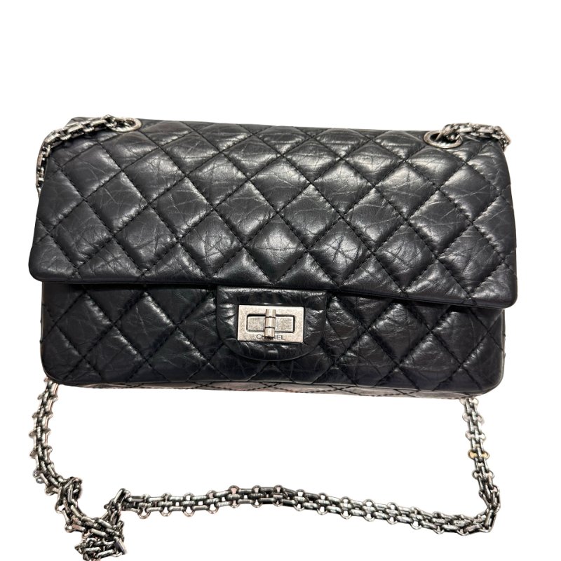 CHANEL 2.55 Shoulder Bag Black PHW-8
