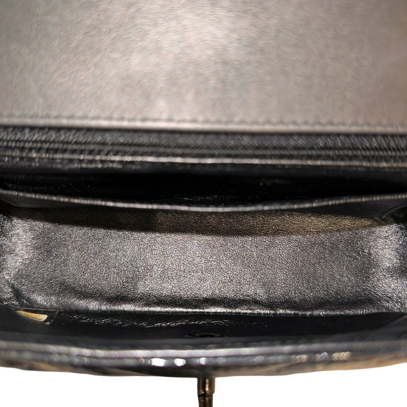 CHANEL Patent Leather MINI FLAP 20 CM Cross Body Bag Black-1
