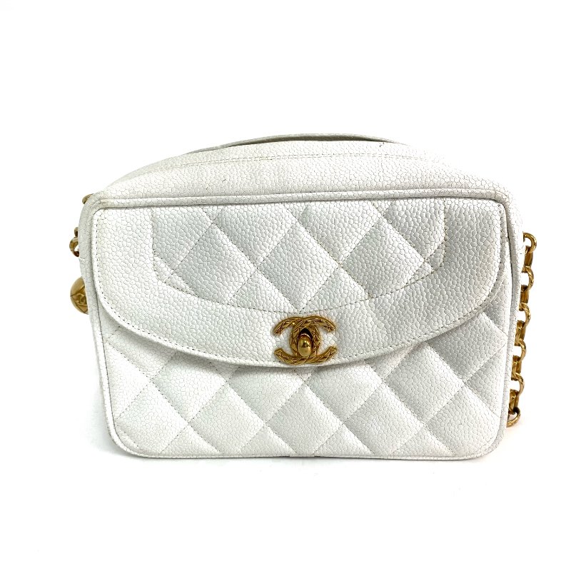 △ Chanel 香奈兒 White Caviar Skin Gold Tone Metal Chain Crossbody Bag No.2 白色粒紋小牛皮金色金屬鎖鏈斜背袋No.2 - 267005419-1