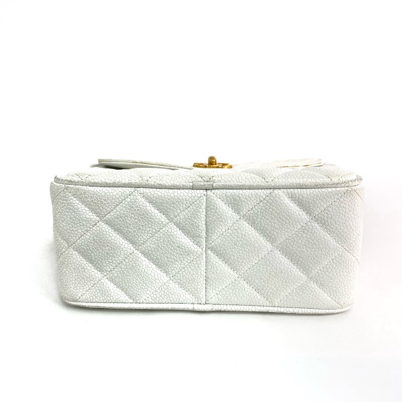 △ Chanel 香奈兒 White Caviar Skin Gold Tone Metal Chain Crossbody Bag No.2 白色粒紋小牛皮金色金屬鎖鏈斜背袋No.2 - 267005419-5