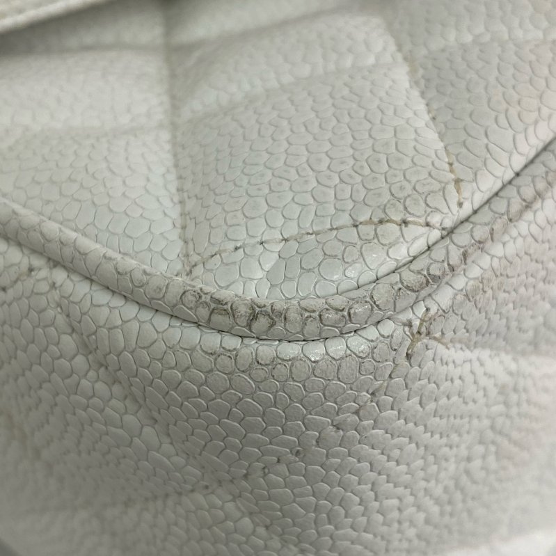 △ Chanel 香奈兒 White Caviar Skin Gold Tone Metal Chain Crossbody Bag No.2 白色粒紋小牛皮金色金屬鎖鏈斜背袋No.2 - 267005419-6