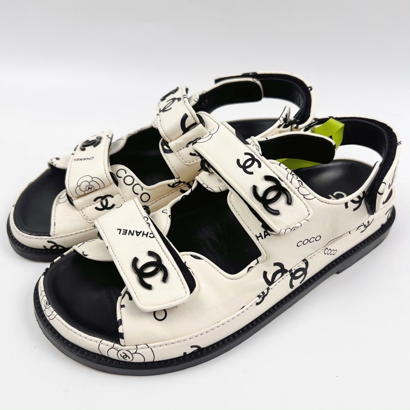 Chanel 香奈兒滿印涼鞋//37.5碼 無附件-0