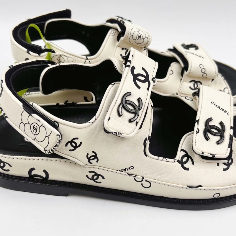 Chanel 香奈兒滿印涼鞋//37.5碼 無附件-2