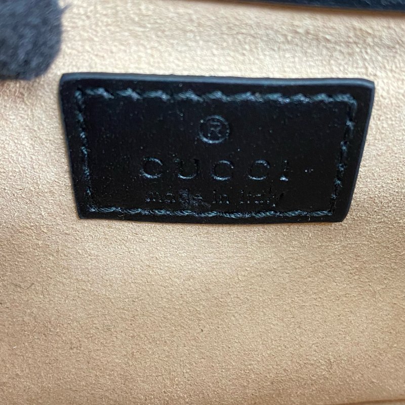 △ Gucci 古馳 Black Calfskin GG Marmont Mini Chain Crossbody Bag 476433 黑色小牛皮鎖鏈斜背袋 - 267005566-16