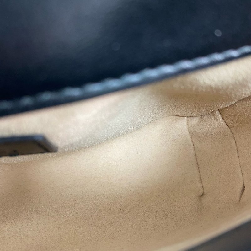 △ Gucci 古馳 Black Calfskin GG Marmont Mini Chain Crossbody Bag 476433 黑色小牛皮鎖鏈斜背袋 - 267005566-17