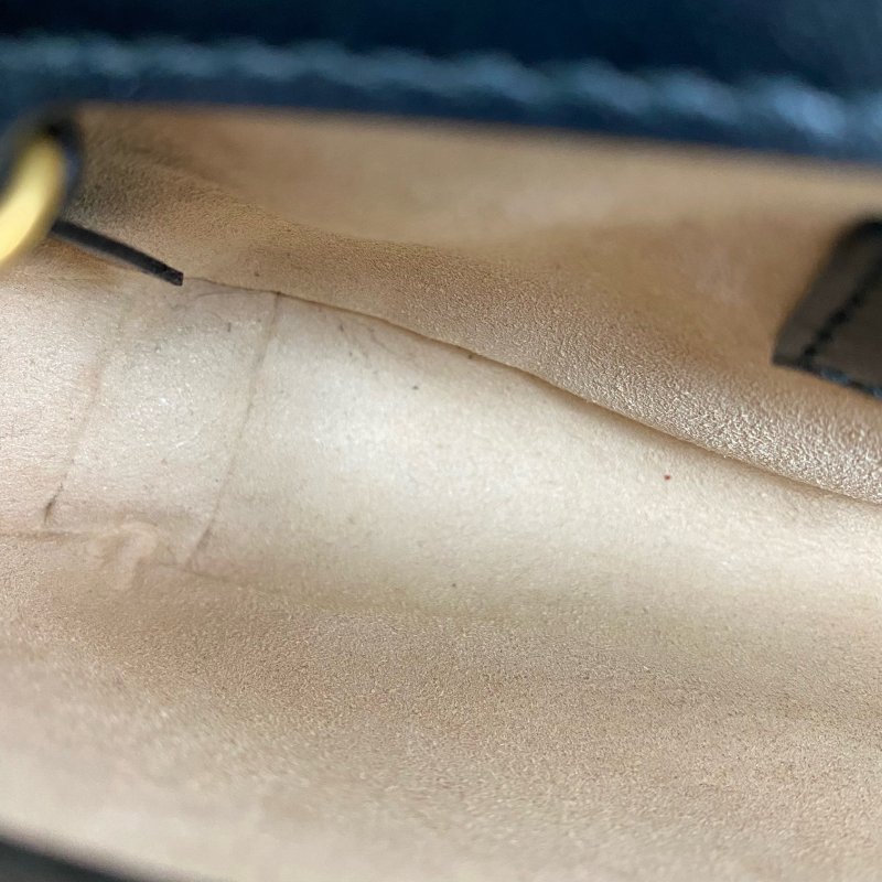 △ Gucci 古馳 Black Calfskin GG Marmont Mini Chain Crossbody Bag 476433 黑色小牛皮鎖鏈斜背袋 - 267005566-18