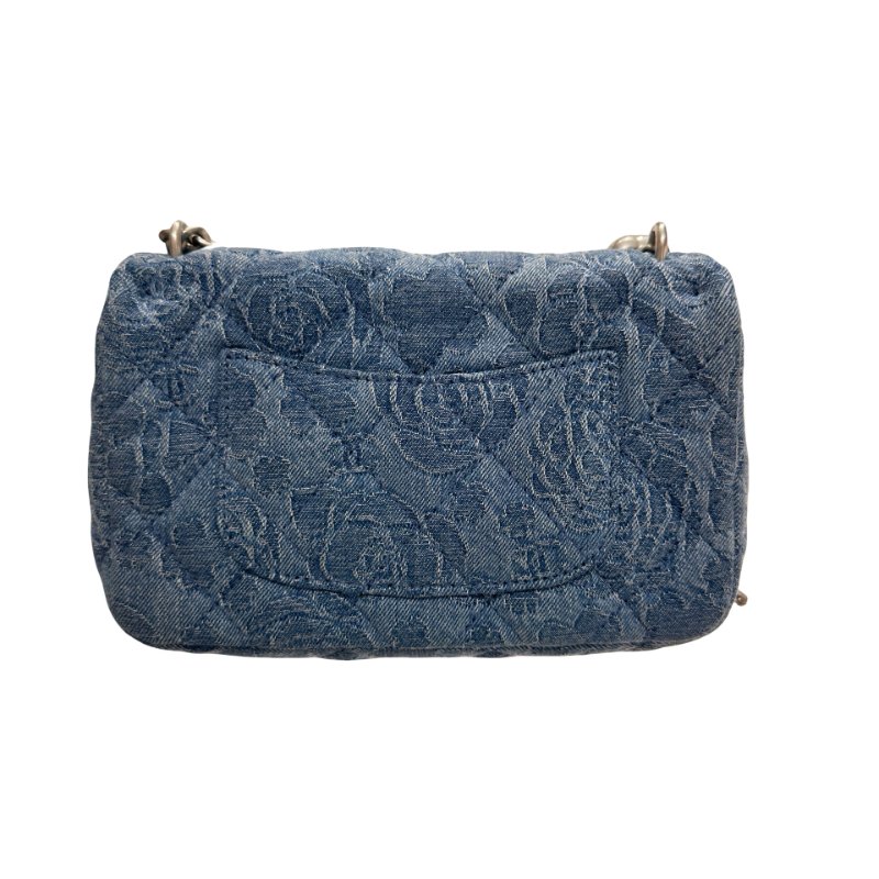CHANEL Denim 23P CAMELIA HEART CRUSH FLAP Cross Body Bag Denim Blue-1