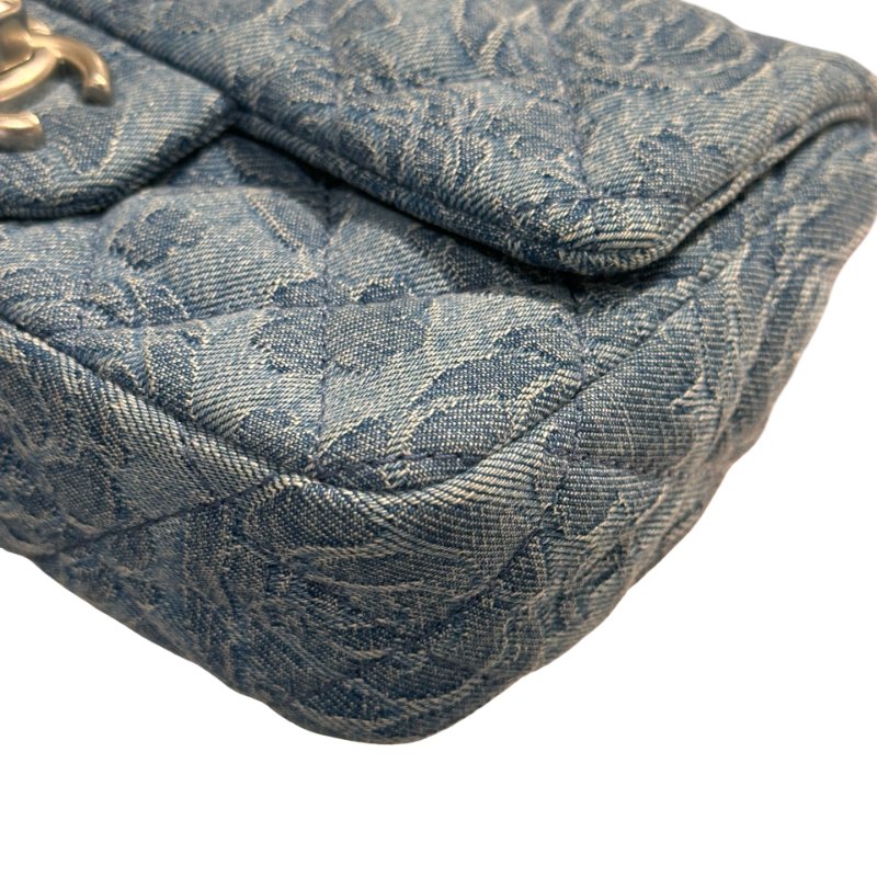 CHANEL Denim 23P CAMELIA HEART CRUSH FLAP Cross Body Bag Denim Blue-7