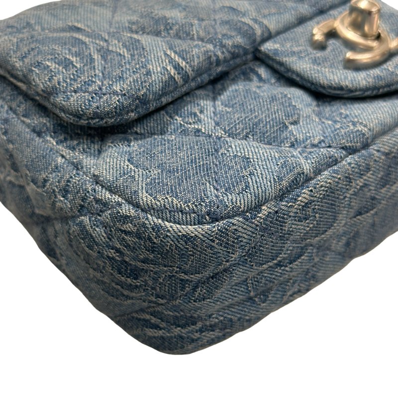 CHANEL Denim 23P CAMELIA HEART CRUSH FLAP Cross Body Bag Denim Blue-8
