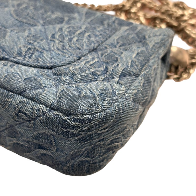 CHANEL Denim 23P CAMELIA HEART CRUSH FLAP Cross Body Bag Denim Blue-9