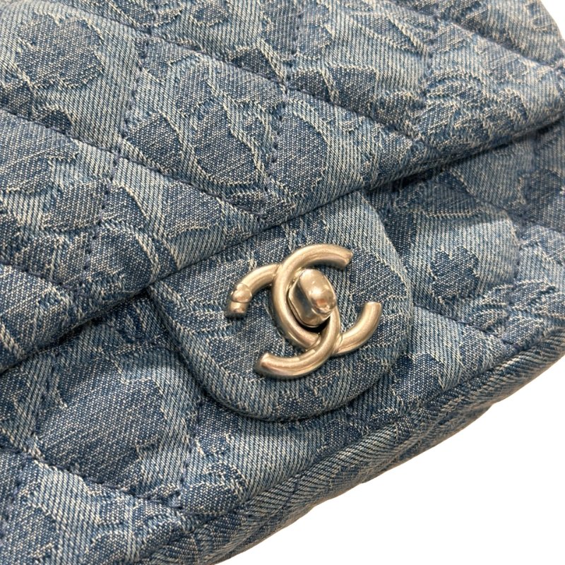CHANEL Denim 23P CAMELIA HEART CRUSH FLAP Cross Body Bag Denim Blue-13