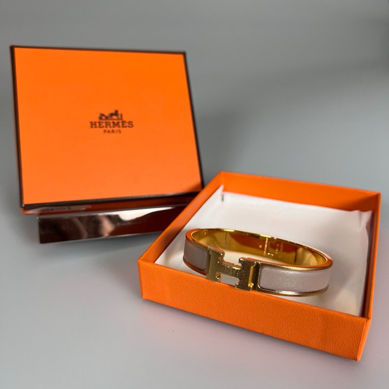 HERMES FI 1221 奶茶金CLIC H手環PM-0