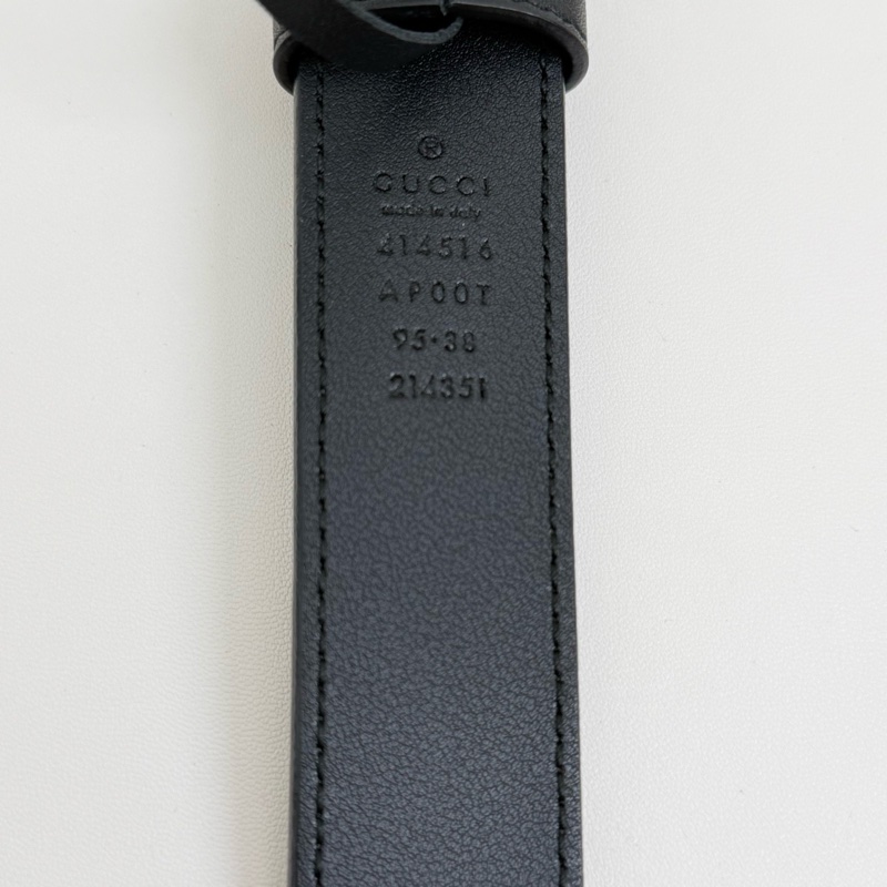 古馳/GUCCi 黑色 腰帶 金扣 尺碼:95碼 3CM寬-5
