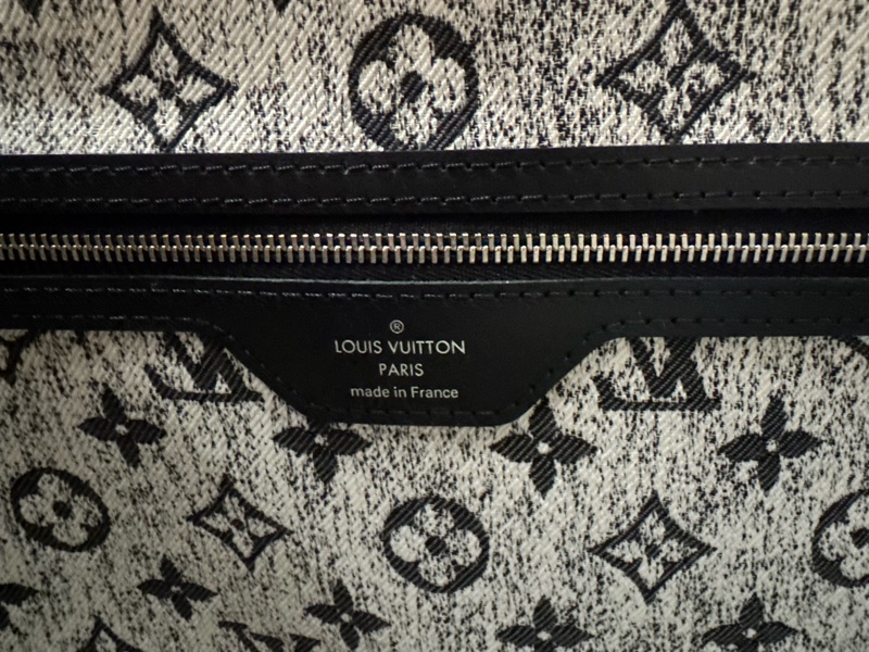 LV 路易威登 牛仔刷色Neverfull tote bag MM 托特包/黑色單寧牛仔布/特殊款/全新閒置美品-7