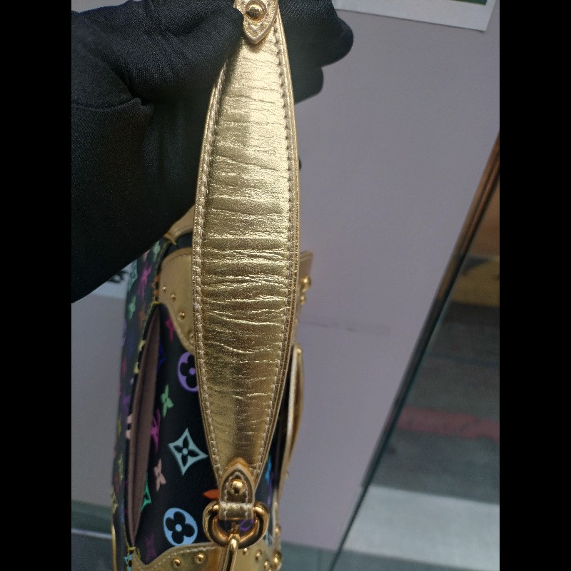 LV 黑彩金釦肩側包-31