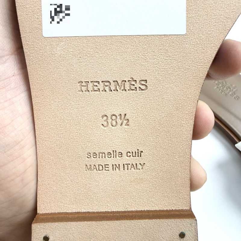 閒置新Hermes/愛馬仕 Oran牛仔拖鞋/38.5碼/全套/牛仔藍拼白/-5