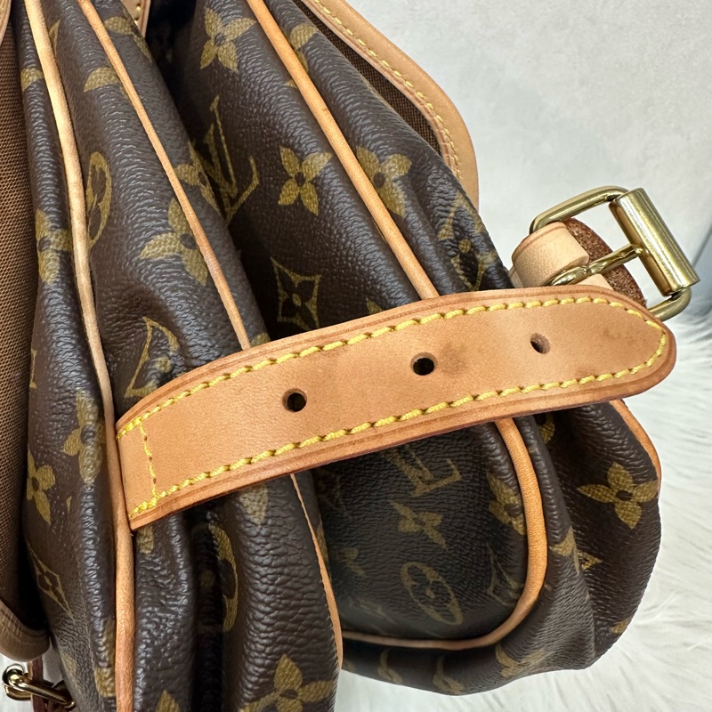 LV M42256 老花金釦雙層馬鞍包 斜背包-24