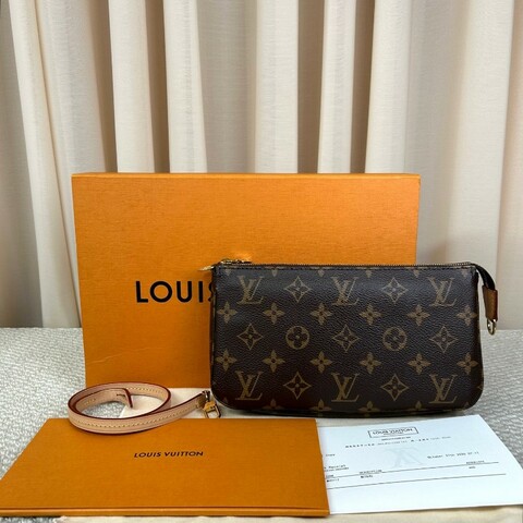 LV路易威登老花大麻將包腋下包 經典時尚 老花圖案永不過時 肩背手提皆可 輕鬆搭配各種風格