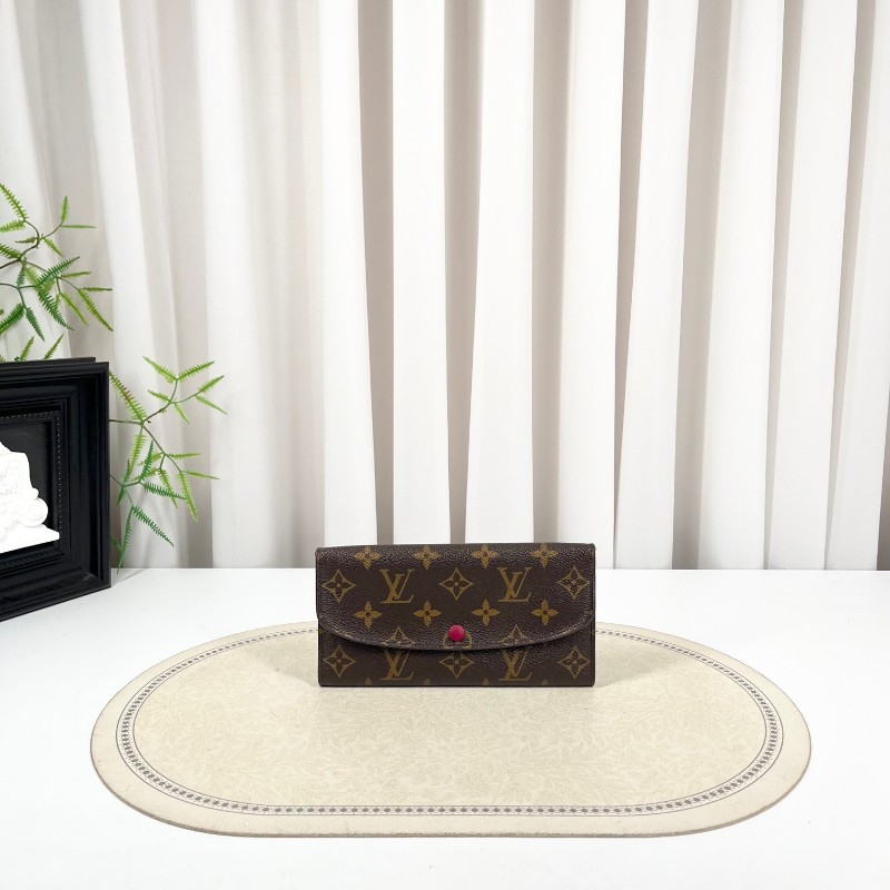 LV路易威登 經典老花搭配豆豆長款信封錢包 紅色內裡 內裡整潔 卡位多 容量大-5