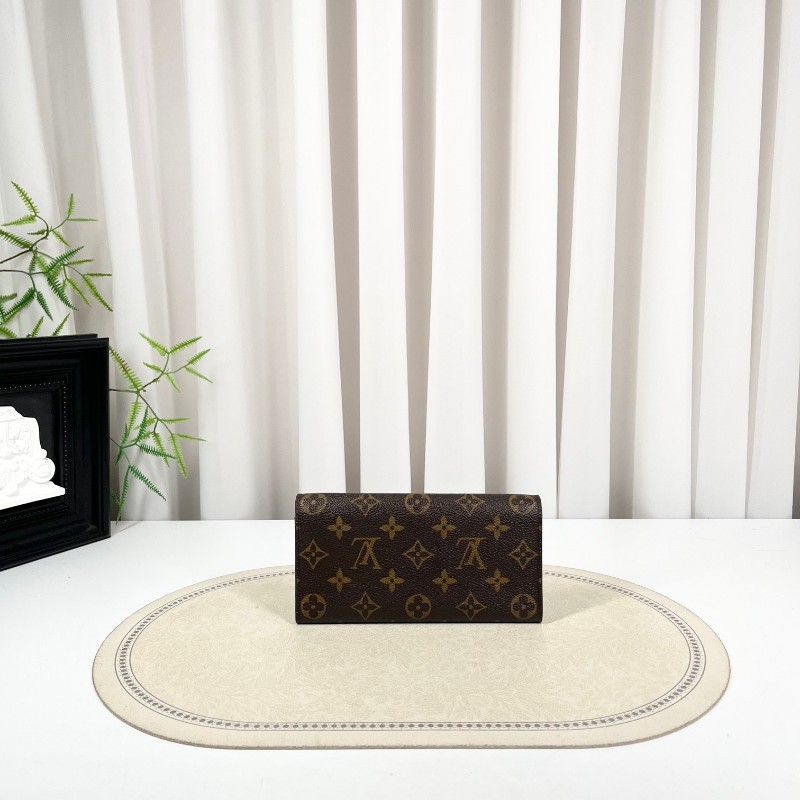 LV路易威登 經典老花搭配豆豆長款信封錢包 紅色內裡 內裡整潔 卡位多 容量大-6