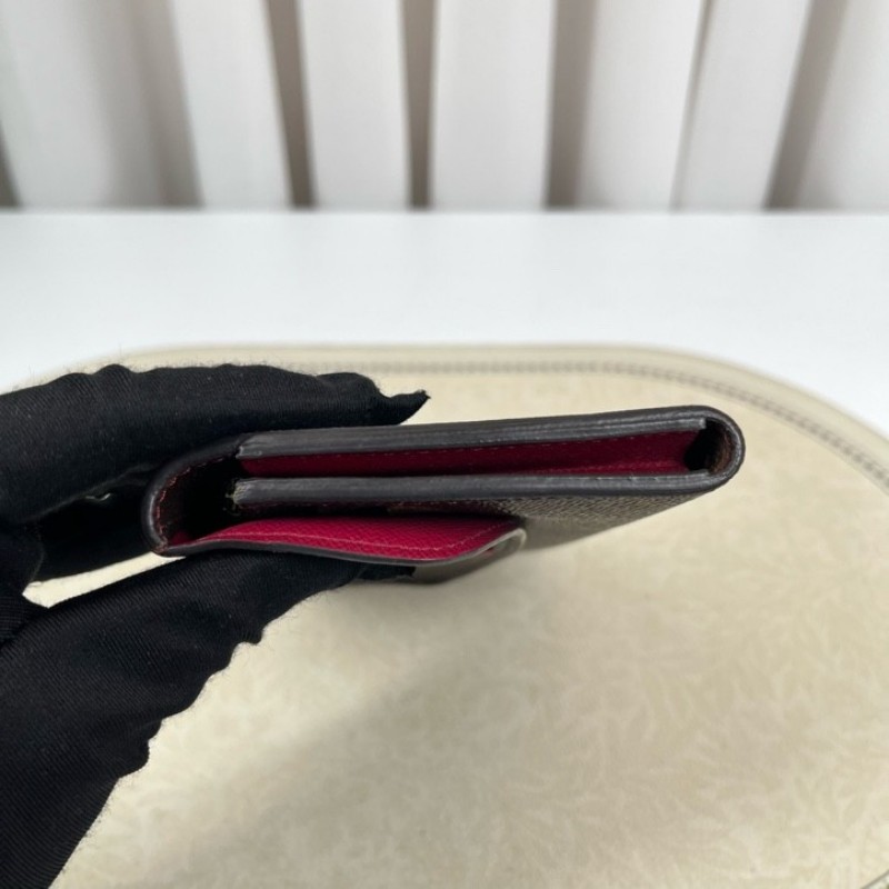 LV路易威登 經典老花搭配豆豆長款信封錢包 紅色內裡 內裡整潔 卡位多 容量大-9