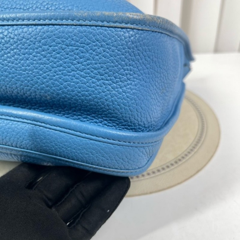 wwh bj HERMES愛馬仕 框R刻 牛仔藍Evelyne伊芙琳29 經典款 皮質細膩 五金亮澤 銀扣 肩帶可調節 可單肩可斜挎-9